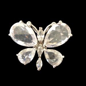 Vintage Crystal Butterfly Brooch